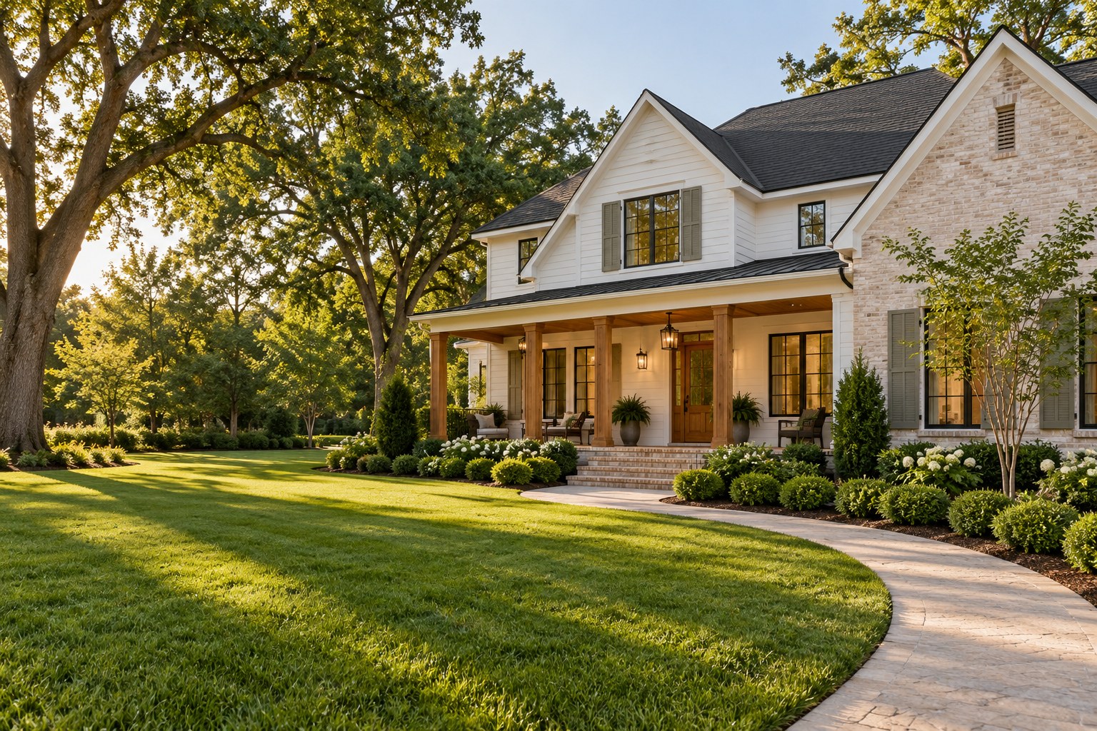 A well-maintained home with a welcoming porch and green lawn